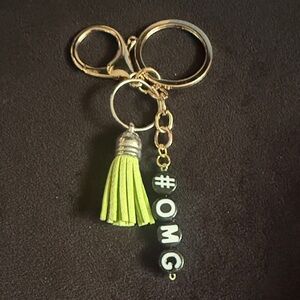 Gold and Green Tassel Key Holder